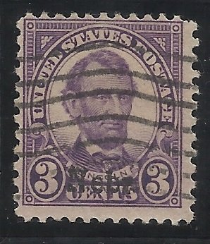 672  3c Nebr Overprint  Used Fine Centering