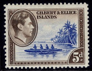 GILBERT AND ELLICE ISLANDS GVI SG49, 5d deep ultramarine & sepia, M MINT.