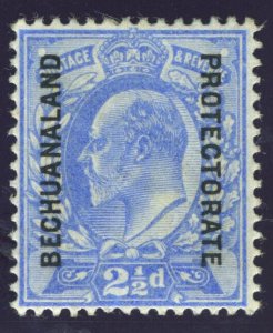 Bechuanaland 1904 KEVII 2½d ultramarine MLH. SG 69. Sc 78.