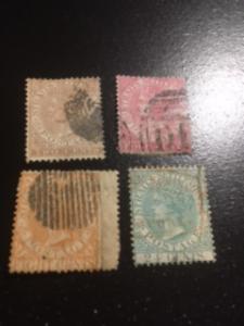 Straits Settlements sc 10,11,13a,15 u wmk 1