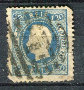 PORTUGAL; 1867 early classic Luis Imperf issue used 120r. value