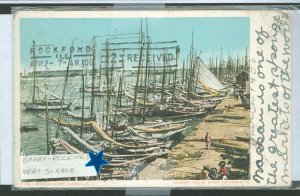 US  barry co. 2 received cancel, bahamas stamp nassau to miami to rockford