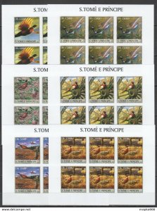 Imperforate 2003 S. Tome & Principe New Fauna Birds !!! 6Set ** Kv012