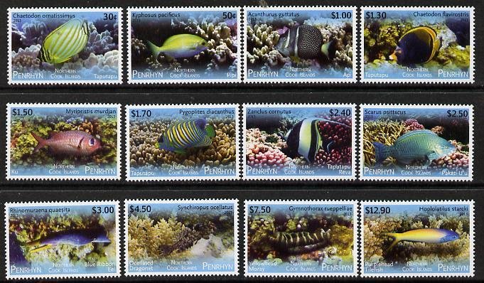 PENRHYN - 2013 - Tropical Fish - Perf 12v Set - Mint Never Hinged