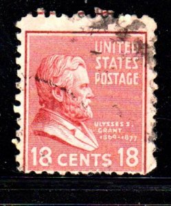 #823 18 CENT PRESIDENTIAL SERIES FANCY CANCEL USED a