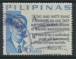 Philippines Sc# 878  - Used    Manuel Roxas  see details & scan