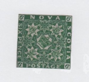 NOVA SCOTIA # 5 6p LIGHTLY USED IMPERF CAT VALUE $1000 