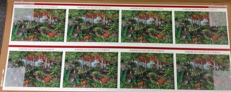 3899 N.E.Deciduous Forest, uncut press sheet of 80 37¢ stamps, 2005, $29.60 face