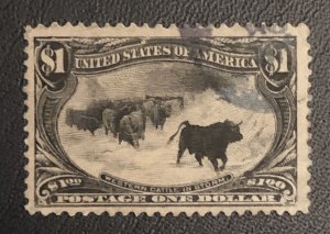 TangStamps: US Stamp #292 Trans Mississippi Cattle In The Storm Used