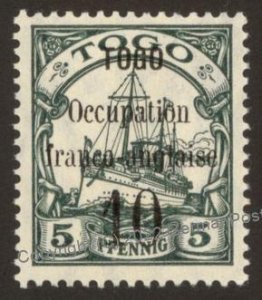 German 1914 Togo ANECHO WWI French English Occupation Michel 2 MNH 108211