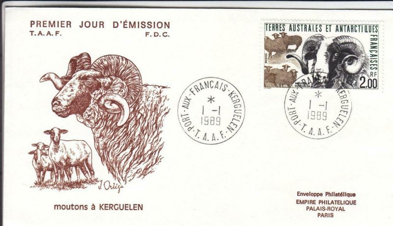 1989, French Southern & Antarctic Territories, Sc #149, FDC (33384)