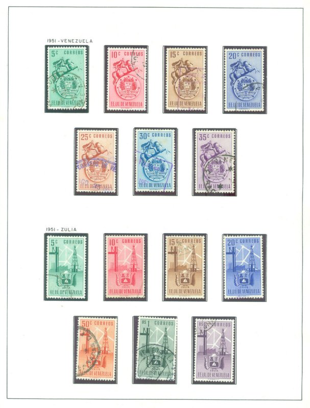VENEZUELA 1951-54 Coat of Arms - complete issue - Sc# 464-631, C338-553 used VF