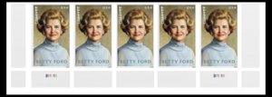 US 5852a Betty Ford imperf NDC plate strip 5 MNH 2024