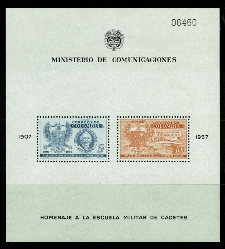 Colombia SC# 674a, Mint Never Hinged, few sm dry gum spots - S10290