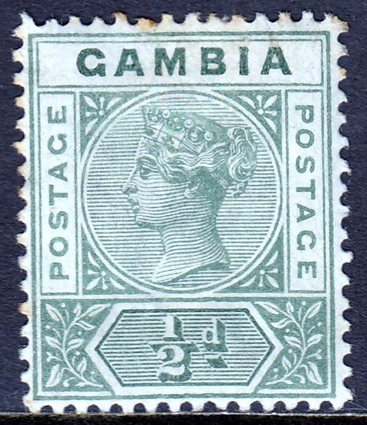 Gambia - Scott #20 - CA Wmk. - MH - Light toning at top - SCV $3.25