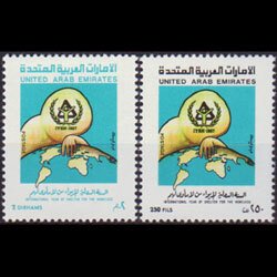 UNITED ARAB EMIRATES 1987 - Scott# 247-8 Intl.Shelter Year Set of 2 NH