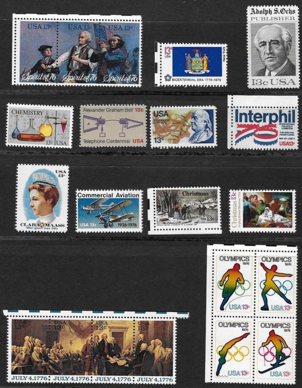 U.S.  MNH 1976 Commemorative Year Set with Folder