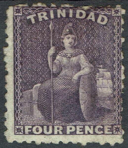 TRINIDAD 1863 BRITANNIA 4D WMK CROWN CC PERF 12.5 