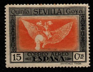 SPAIN Scott C19 MH* typical centering. Goya Fantasy of Flight stamp