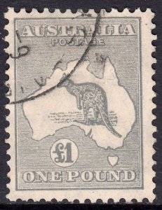 1935 AUSTRALIA Roo £1 GREY (SG#137) USED VF