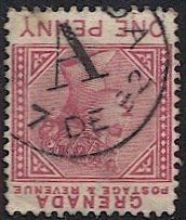 GRENADA 1883 Sc 21, 1d, used VF Scarce A (St. John's) cancel