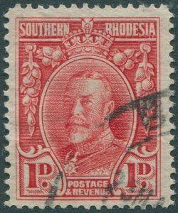 Southern Rhodesia 1931 SG16b 1d scarlet KGV p14 FU