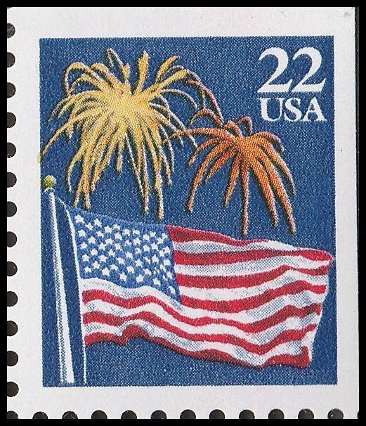 US 2276 Flag with Fireworks 22c single from booklet MNH 1987