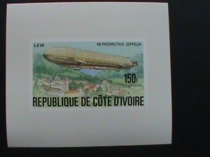 1977-IVORY COAST STAMP: SC#442A HISTORY OF THE ZEPPELIN SERIES IMPERF:-MNH STAMP