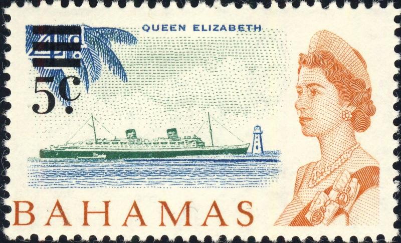 BAHAMAS - 1966 - SG277 5c/4d Liner RMS Queen Elizabeth - Mint*