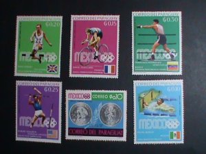 PARAGUAY STAMP-1988- SUMMER  OLYMPIC GAMES MEXICO'88 STAMP SET VERY FINE