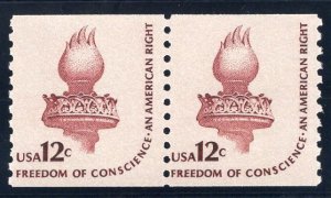 1816 Torch, MNH coil pair w/mount