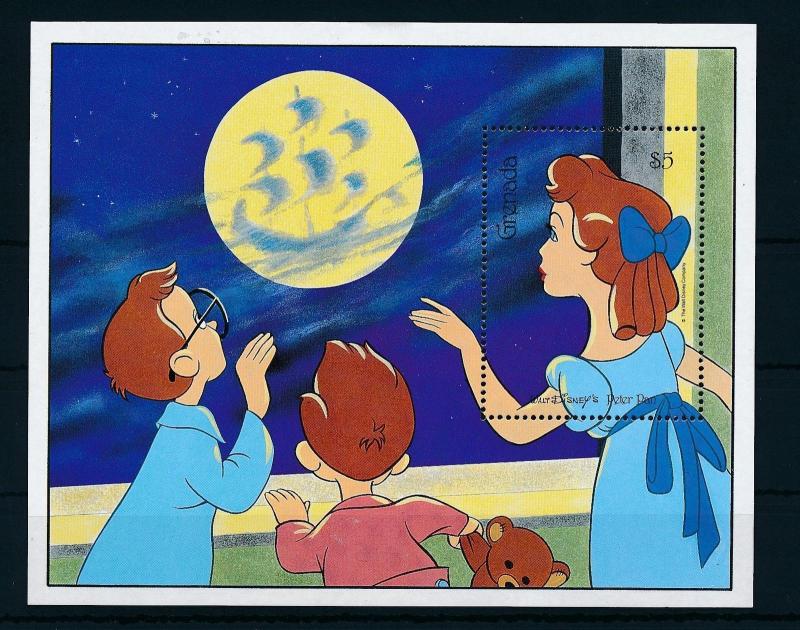 [22521] Grenada 1987 Disney Movie Peter Pan Moon Sheet MNH