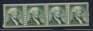 1054 MNH LP line strip of 4