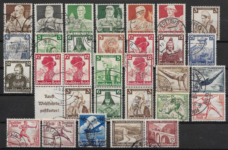 Third Reich: Nice Little Lot Used Stamps