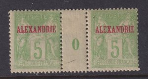 Alexandria (French Offices), Scott 5 (Yvert 5), MHR millesimes pair