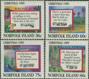 Norfolk Island 1989 SG470-473 Christmas bounty hymns set MNH