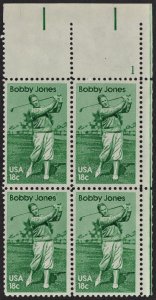 SC#1933 18¢ Bobby Jones Plate Block: UR #1 (1981) MNH