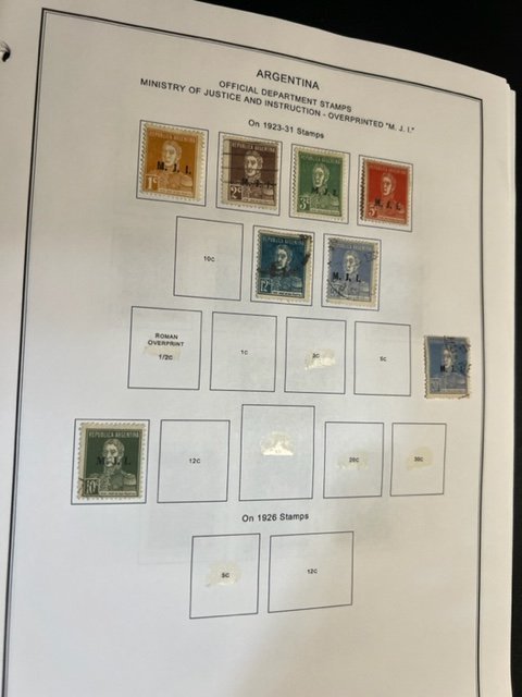 Argentina Official Department stamp Collection