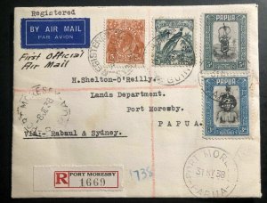 1938 Rabaul Papua New Guinea India First Flight Cover FFC To Port Moresby