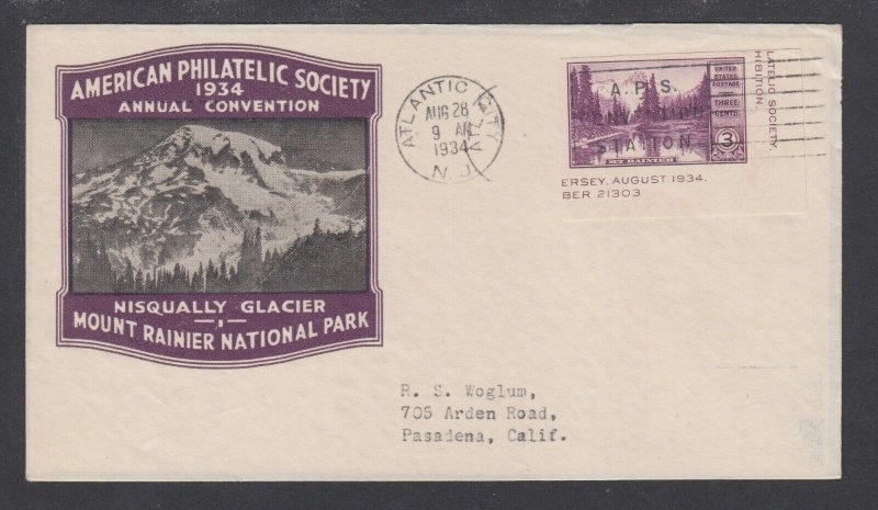 US Planty 750a-15 FDC. 1934 3c Mt. Rainier imperf, Ioor cachet, addressed, F-VF