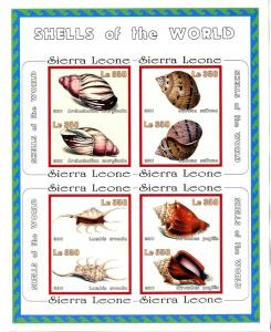 SIERRA LEONE SHEET IMPERF MARINE LIFE SEASHELLS