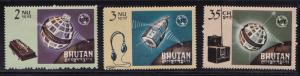 Bhutan 1966 Space ITU Telstar Set complete (3)  VF/NH