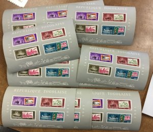 TOGO  1962 C34a airmail “stamps on stamps” topical Lot of 25 souvenir sheets