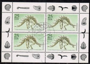 DDR 1990,Sc.#2813a used mini-sheet., dinosaur: Kentrurosaurus aethiopicus