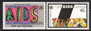 573-74 United Nations 1990 AIDS MNH