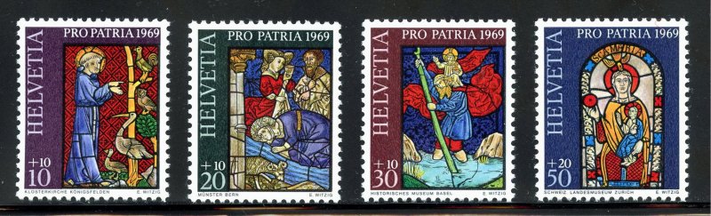 Switzerland B382-85  MNH,   Pro Patria Stained Glass Windows Set  from 1969.