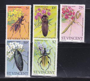 St Vincent 593-597 Set MNH Insects (A)