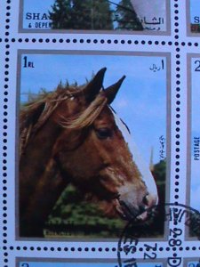 SHARJAH-1972-WORLD FAMOUS LOVELY HORSES CTO FANCY CANCEL SHEET-VERY FINE