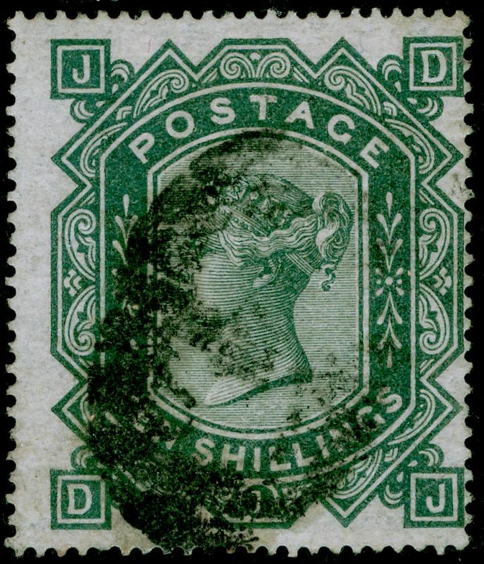 SG128, SCARCE 10s greenish grey, USED. Cat £3200. WMK MALTESE CROSS. DJ