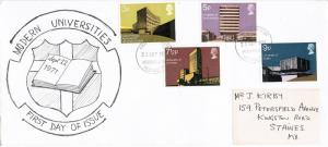 GREAT BRITAIN 1971 - FDC MODERN BRITISH UNIVERSITIES, HOUNSLOW MIDDX. CANCEL 